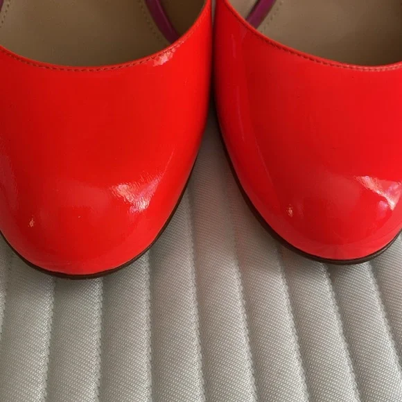 J. Crew Coraline Patent Leather Colorblock Ankle Strap Pumps Heels. Size 10. - Picture 11 of 13
